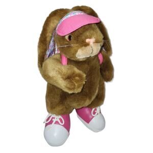 Vintage Plush Creations Bunny Rabbit Flower Ear Visor Backpack Pink Shoes 1993